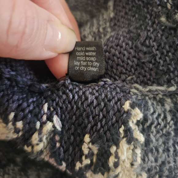 KAFFE FASSETT Peruvian Connection Pima Cotton Blue Multi 2 Button Cardigan~M - Picture 10 of 10